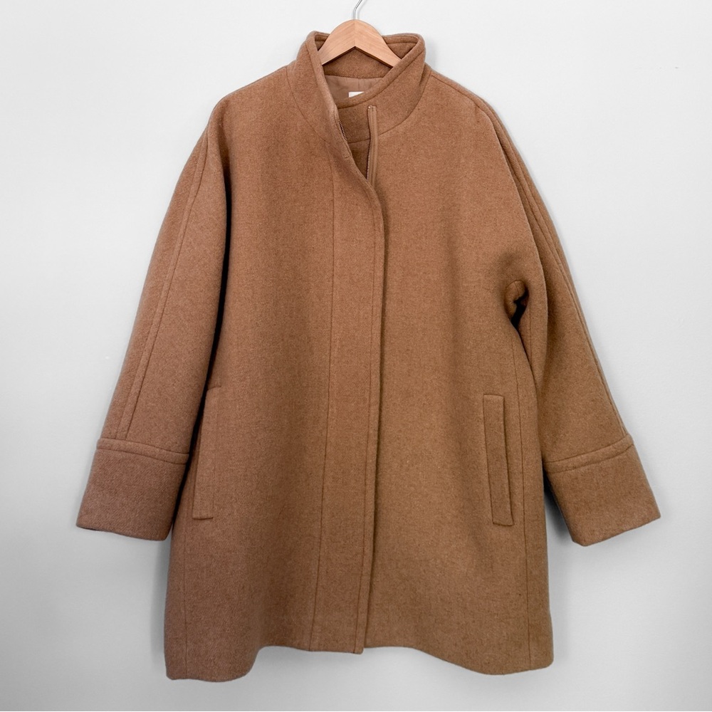 JCrew Wool-blend button-neck city coat